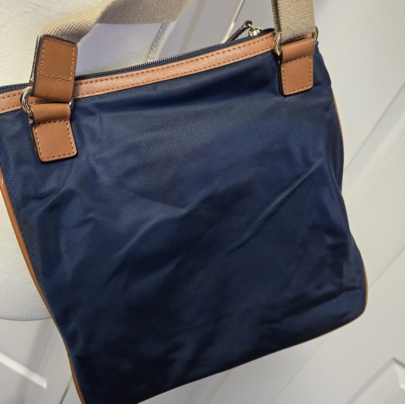 Michael Kors Navy Blue and Tan Crossbody Bag - Picture 6 of 8